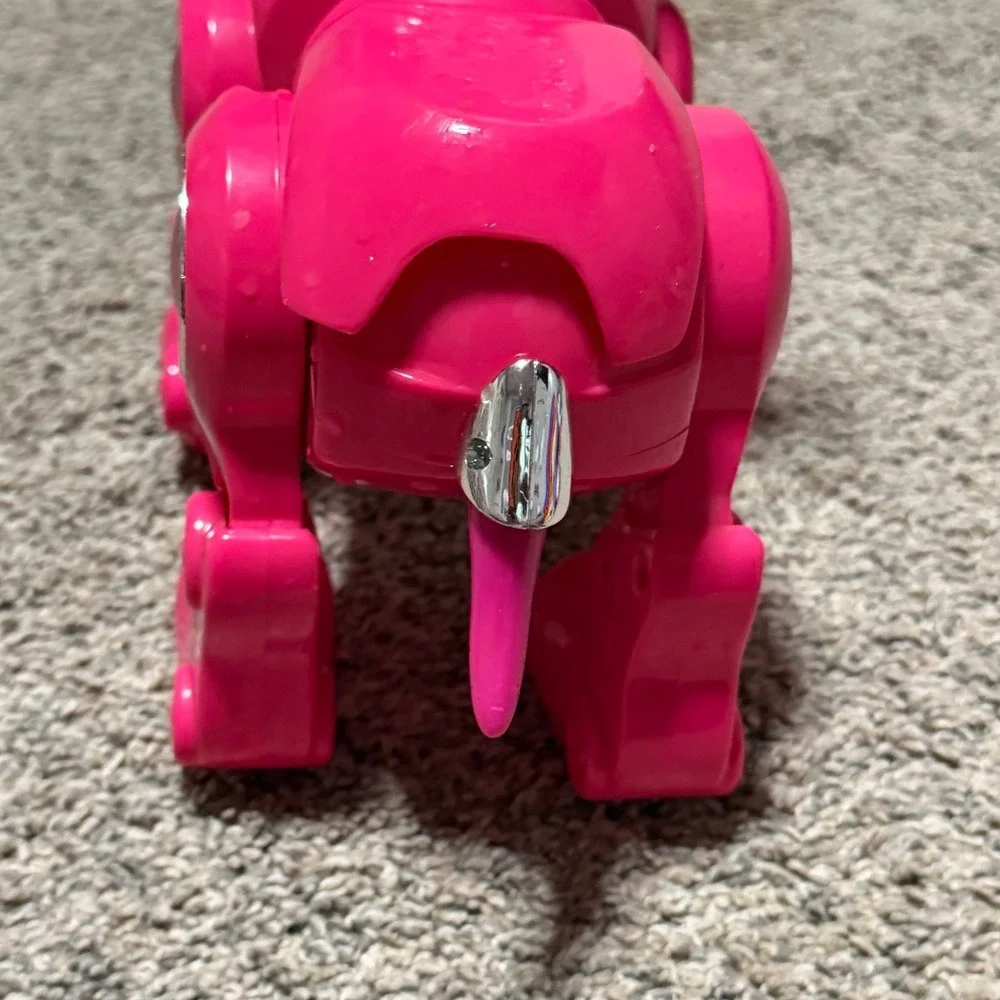 Vintage Pink Robot Dog Interactive Electronic Toy Light Up Eyes Tested Works